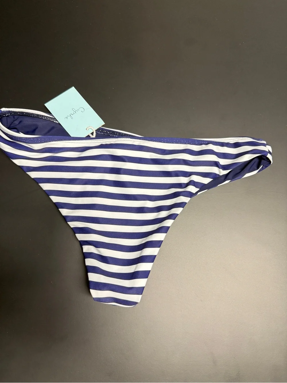 Cupshe Blue & White Striped Crisscross Halter Bikini